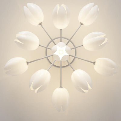 Moderne Tulip Flower Shape 7/11/13 Light Semi-Flush Mount Deckenleuchte