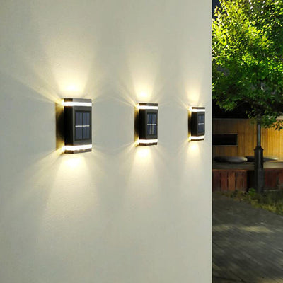 Simple Solar Rectangular Flat LED Outdoor Waterproof Wall Sconce Lamp