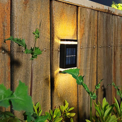 Simple Solar Rectangular Flat LED Outdoor Waterproof Wall Sconce Lamp
