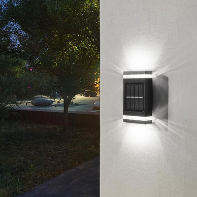 Simple Solar Rectangular Flat LED Outdoor Waterproof Wall Sconce Lamp