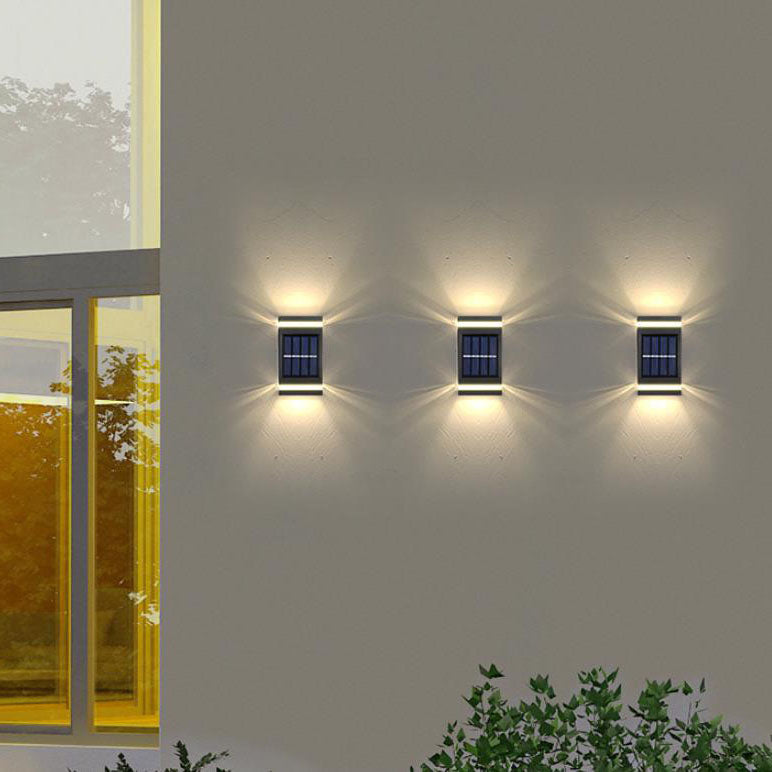 Simple Solar Rectangular Flat LED Outdoor Waterproof Wall Sconce Lamp