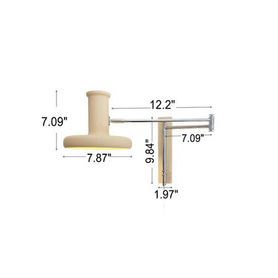 Nordische minimalistische beige Schwingarm-Wandleuchte mit 1 Licht