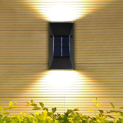 Modern Up Down Luminous Solar LED Outdoor Waterproof Garden Landscape Wall Sconce Lamp