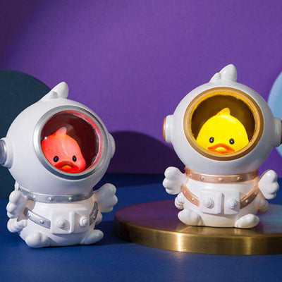 Moderne kreative Astronauten-Kaninchen-Enten-Harz-LED-Nachtlicht-Tischlampe 