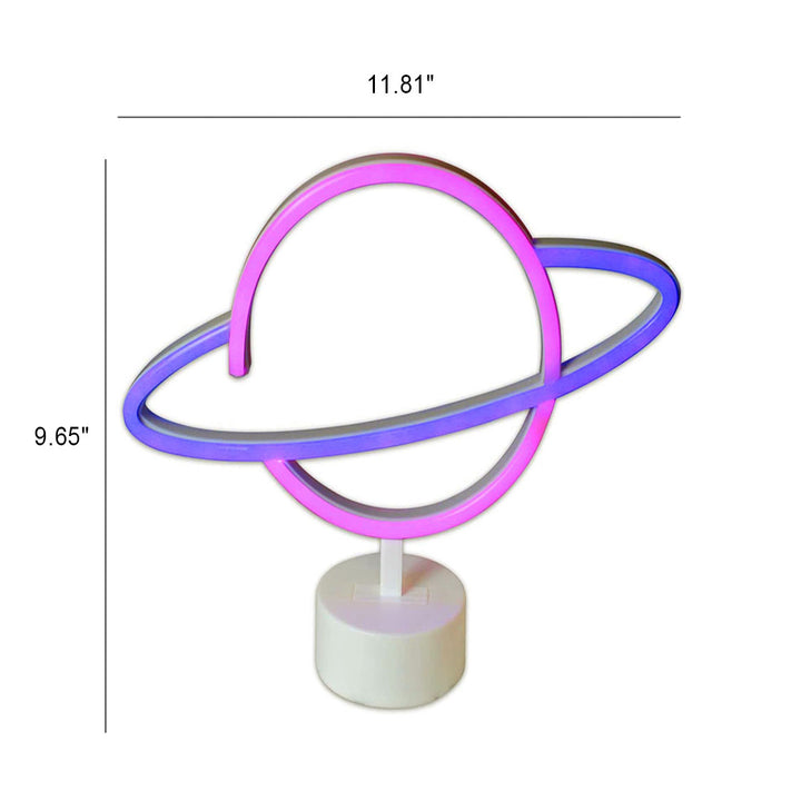 Lampe de table LED en plastique néon créatif moderne Planète 