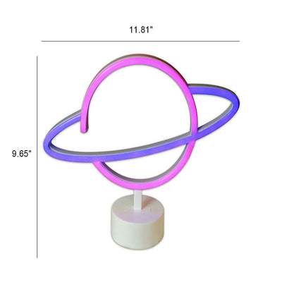 Moderne kreative Planet Neon-Kunststoff-LED-Nachtlicht-Tischlampe