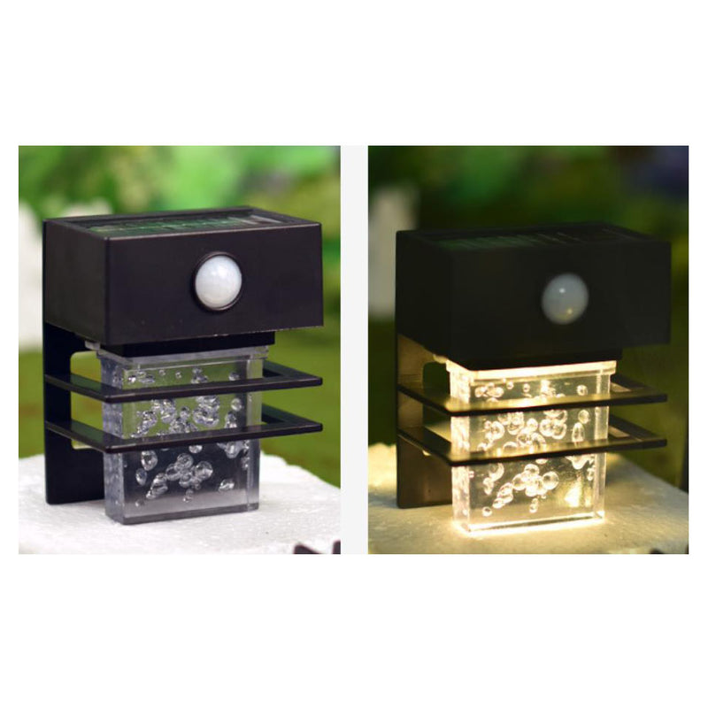 Modern Square Solar Human Sensor LED Outdoor Garden Wall Sconce Lamp