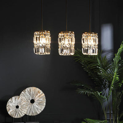 Nordic Light Luxury Full Brass Crystal 1\3-Light Chandelier