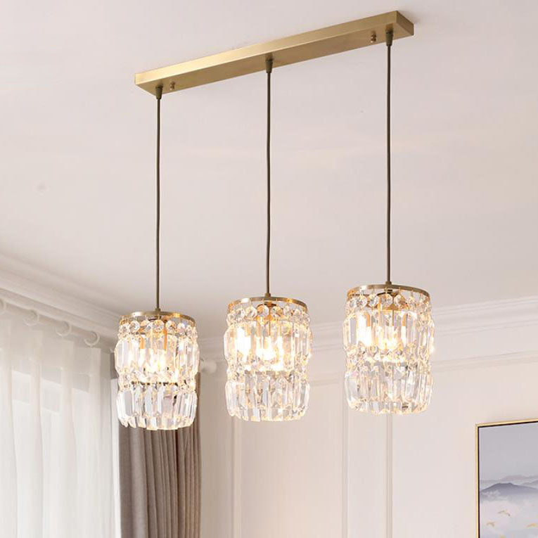 Nordic Light Luxury Full Brass Crystal 1\3-Light Chandelier