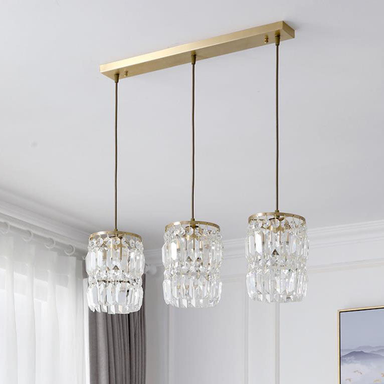 Nordic Light Luxury Full Brass Crystal 1\3-Light Chandelier