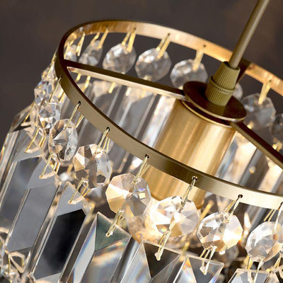 Nordic Light Luxus Vollmessing Kristall 1 \ 3-Licht Kronleuchter 