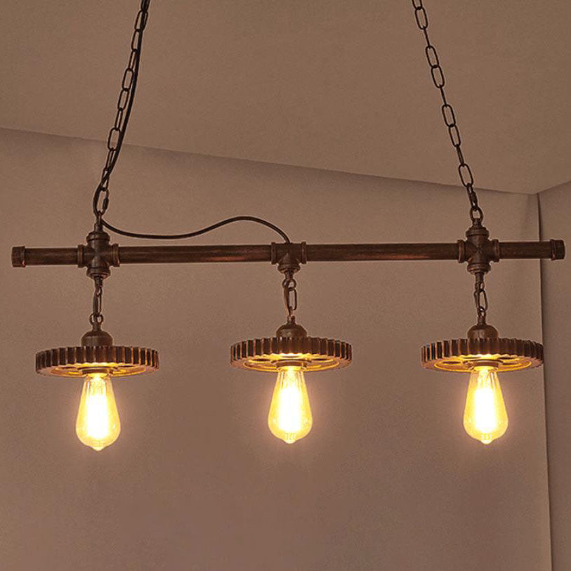 Lámpara de Araña Vintage Industrial de Hierro con 3 Luces 