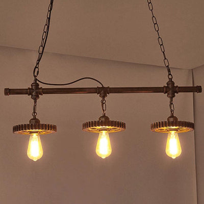 Vintage Industrial Iron 3-Light Chandelier