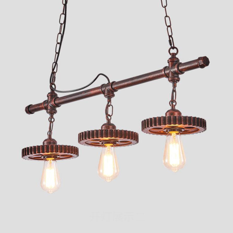 Vintage Industrial Iron 3-Light Chandelier