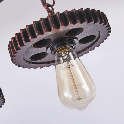 Vintage Industrial Iron 3-Light Chandelier