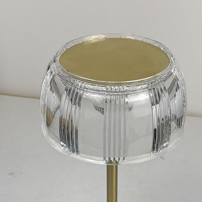 Nordic Light Luxury Drum Acrylic Metal LED Touch Table Lamp