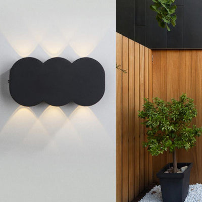 Modern Outdoor Round Geometric Up and Down Luminous Waterproof LED Wall Sconce Lamp