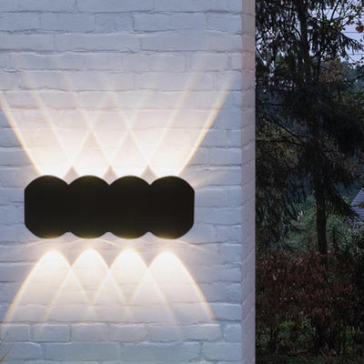 Modern Outdoor Round Geometric Up and Down Luminous Waterproof LED Wall Sconce Lamp