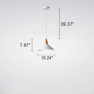 Japanische Simplicity Log Cone Iron 1-Light Pendelleuchte 