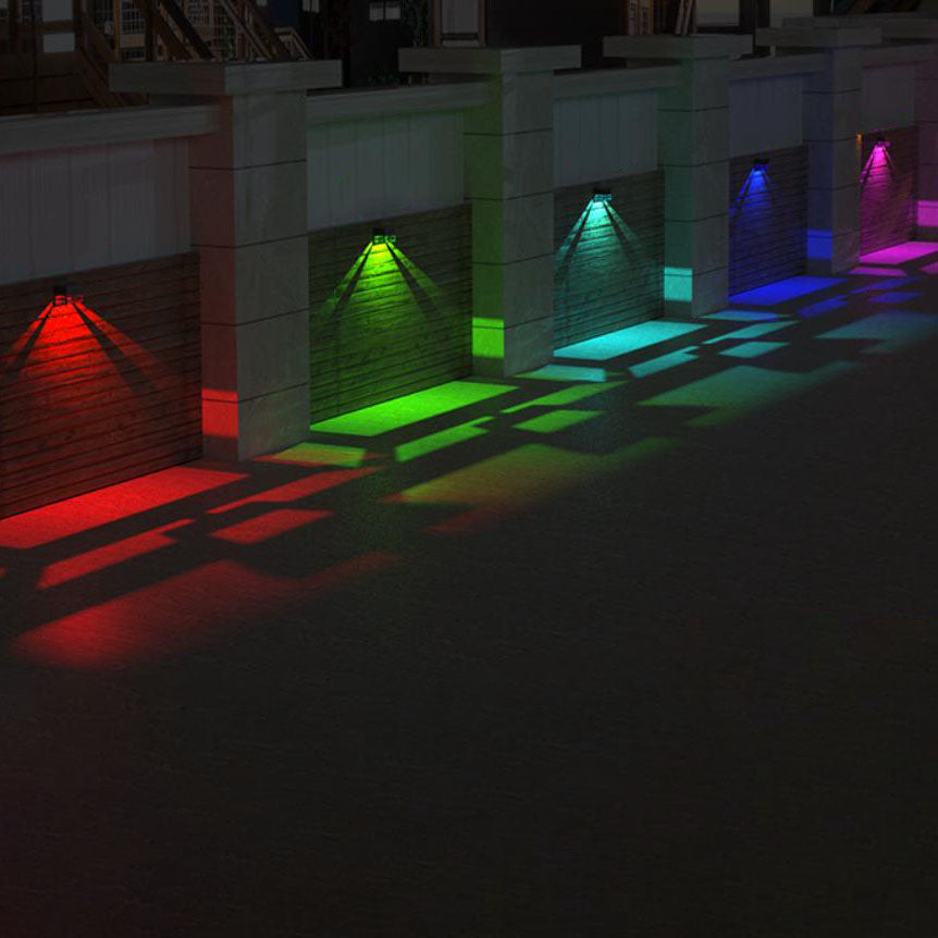 Moderne minimalistische quadratische Solar-LED-Zaun-Wandleuchte aus ABS im Skelett-Design für den Außenbereich 