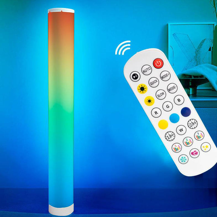 Moderner minimalistischer RGB-Illusions-Musik-LED-Stehleuchte aus PP und ABS in Säulenform mit APP- und Fernbedienungssteuerung für das Wohnzimmer 
