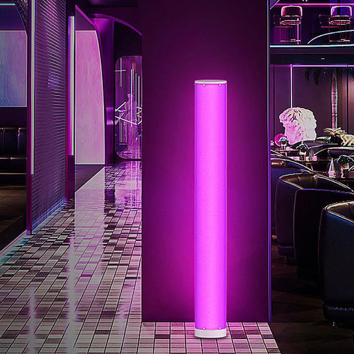 Lámpara de pie de control remoto con aplicación LED de columna musical de ilusión RGB 
