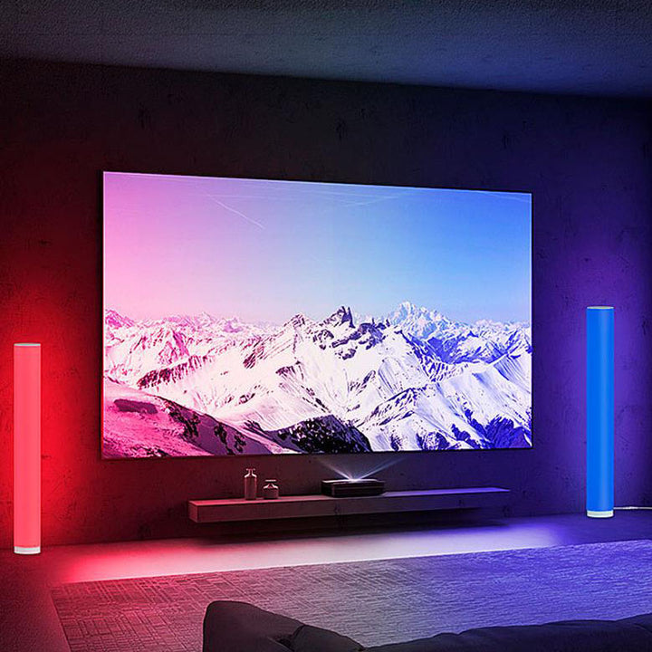Moderner minimalistischer RGB-Illusions-Musik-LED-Stehleuchte aus PP und ABS in Säulenform mit APP- und Fernbedienungssteuerung für das Wohnzimmer 