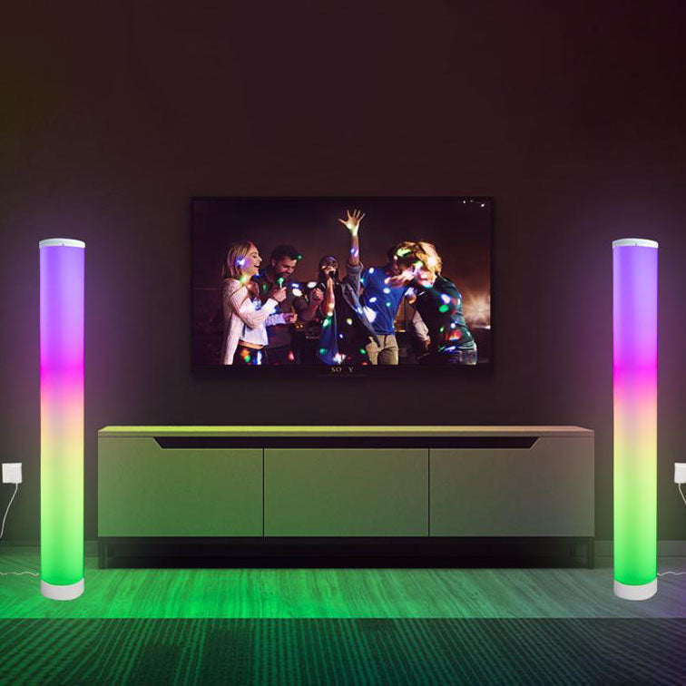 Moderner minimalistischer RGB-Illusions-Musik-LED-Stehleuchte aus PP und ABS in Säulenform mit APP- und Fernbedienungssteuerung für das Wohnzimmer 