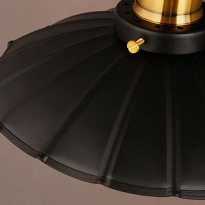 Industrielle Vintage-Eisen-Plissee-Regenschirm-1-Licht-Wandleuchte 