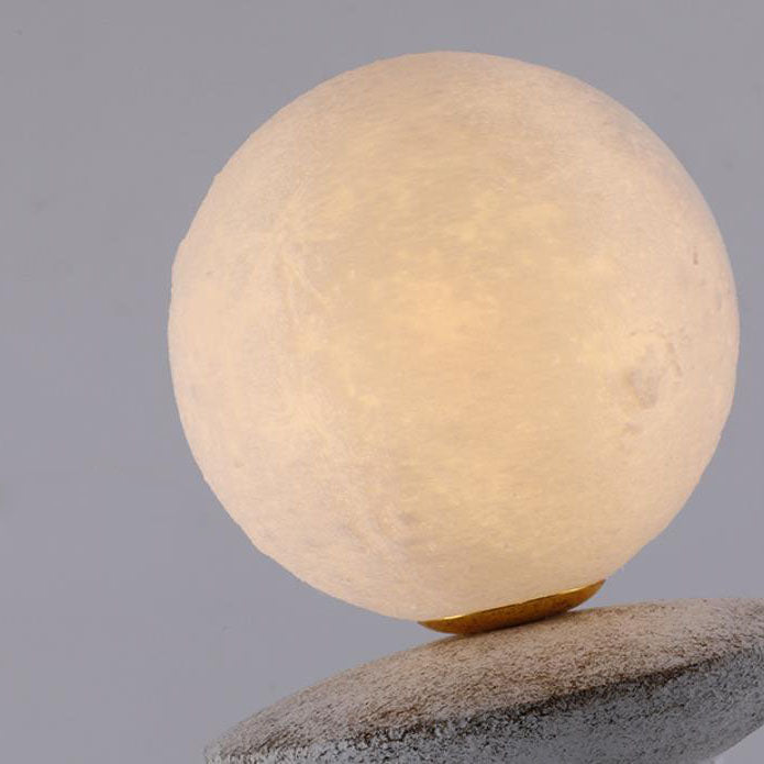 Lampe de Table à 1 Lumière en Résine Style Japonais Lune 