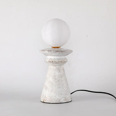 Japanese Style Moon Resin 1-Light Table Lamp