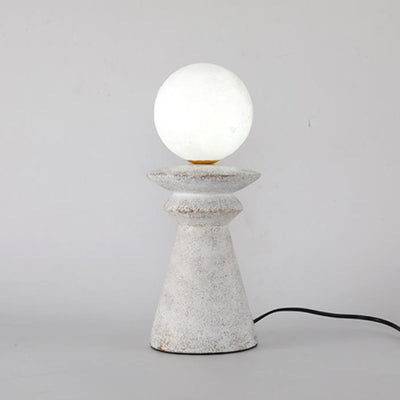 Japanese Style Moon Resin 1-Light Table Lamp