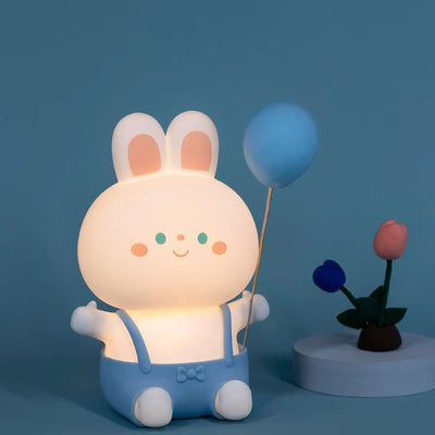 Creative Cartoon Rabbit Silicone USB Rechargeable Dimming Timer LED Night Light Table Lamp