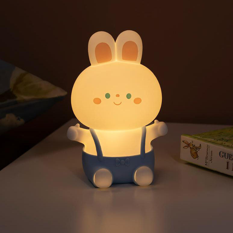 Creative Cartoon Rabbit Silicone USB Rechargeable Dimming Timer LED Night Light Table Lamp