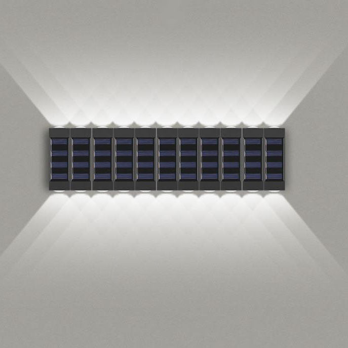 Aplique de pared LED solar exterior impermeable de tira larga de ABS y PC de estilo minimalista moderno para exterior 