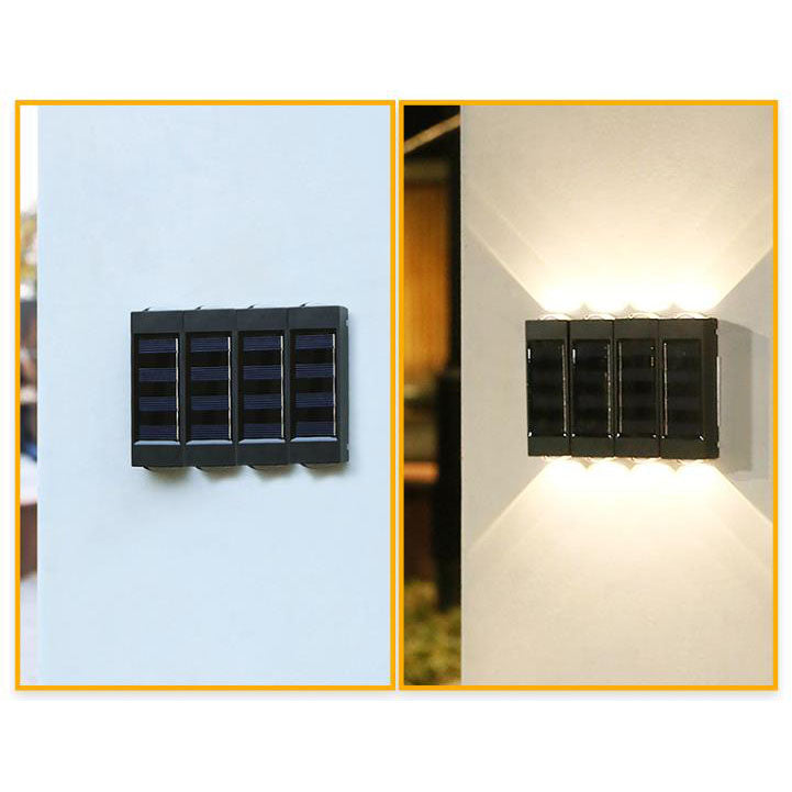 Aplique de pared LED solar exterior impermeable de tira larga de ABS y PC de estilo minimalista moderno para exterior 