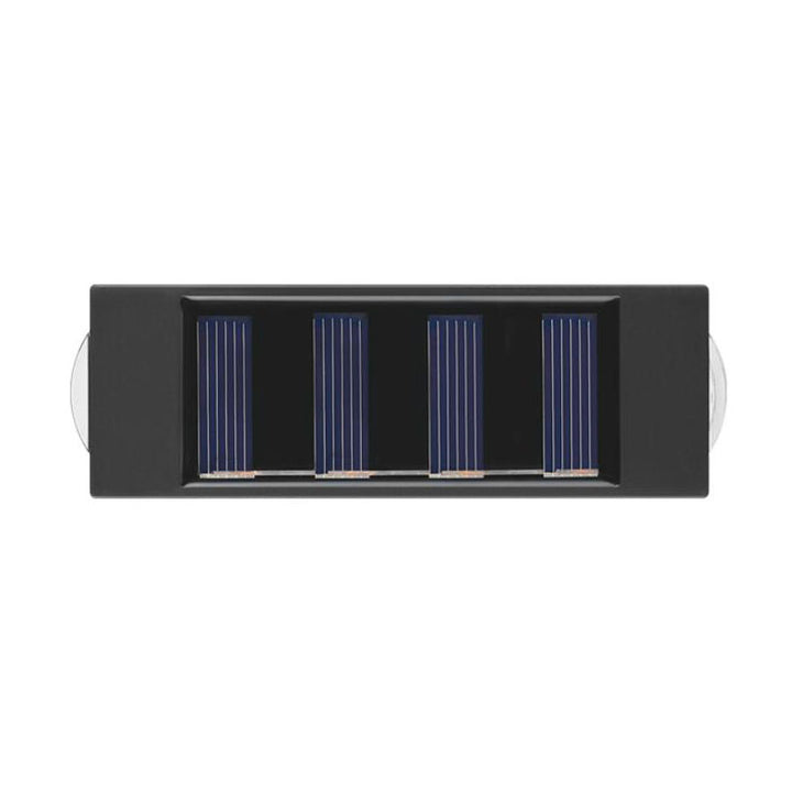 Aplique de pared LED solar exterior impermeable de tira larga de ABS y PC de estilo minimalista moderno para exterior 