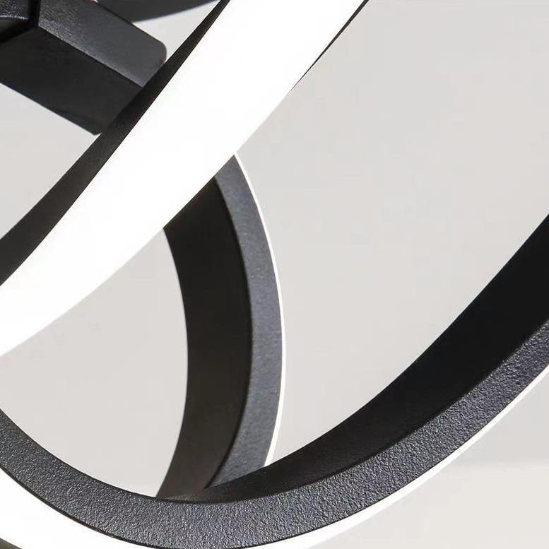 Lámpara de techo LED semiempotrada de hierro y silicona con líneas curvas de estilo minimalista moderno para sala de estar y dormitorio 