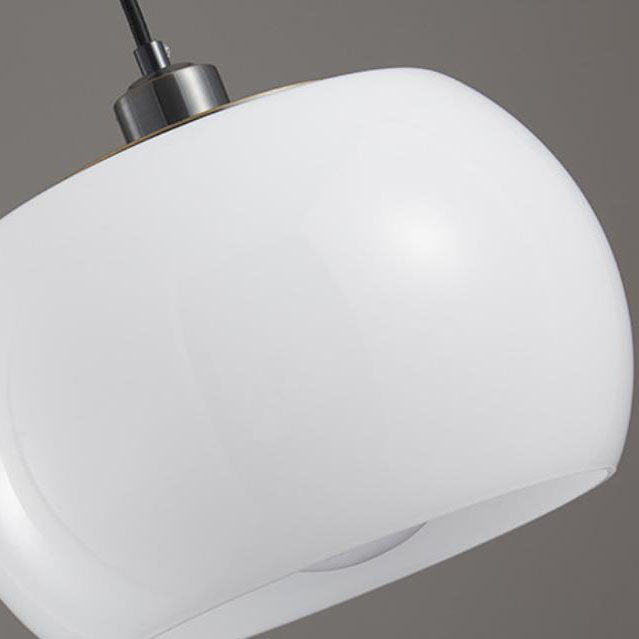 Zeitgenössische nordische 1-flammige Pendelleuchte mit trommelförmigem Kuppelschirm aus Kupferglas für das Wohnzimmer 