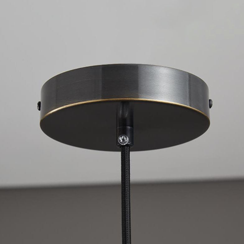 Zeitgenössische nordische 1-flammige Pendelleuchte mit trommelförmigem Kuppelschirm aus Kupferglas für das Wohnzimmer 