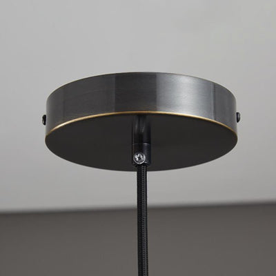 Nordic Vintage Brass Drum Dome Glass 1-Light Pendant Light