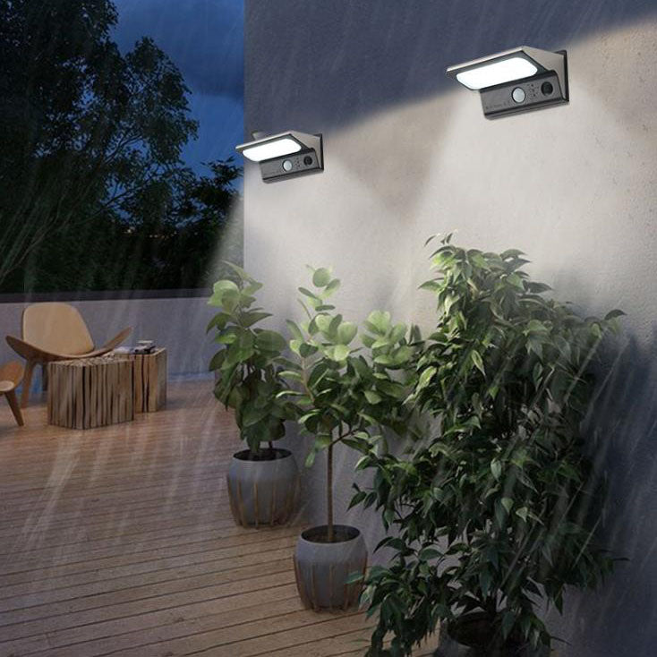 Lampe murale LED à détecteur de mouvement intelligent solaire extérieur étanche 