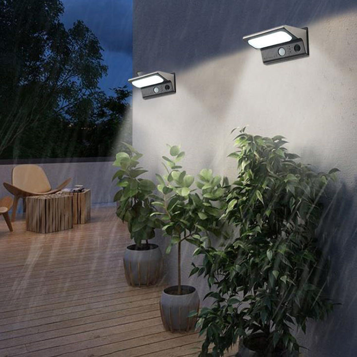 Lampe murale LED à détecteur de mouvement intelligent solaire extérieur étanche 