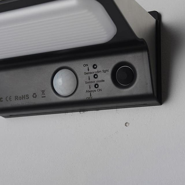 Lampe murale LED à détecteur de mouvement intelligent solaire extérieur étanche 