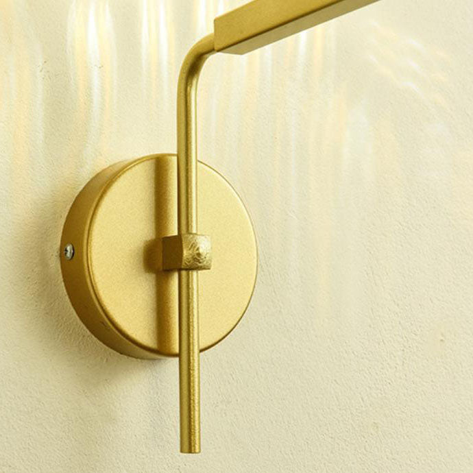 Contemporary Nordic Round Glass Iron Right Angle Arm 1-Light Wall Sconce Lamp For Bedroom