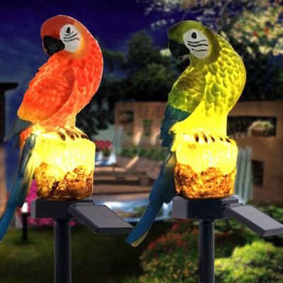 Modern Rustic Parrot Solar Outdoor Lawn LED Garden Ground Insert Landscape Light