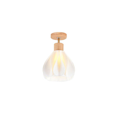 Japanische Wabi-Sabi Minimalist Log 1-Light Semi-Flush Mount Light 