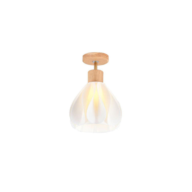 Japanische Wabi-Sabi Minimalist Log 1-Light Semi-Flush Mount Light 