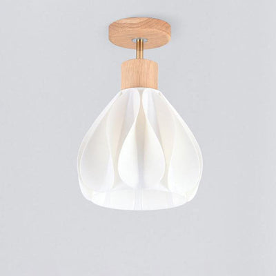 Japanese Wabi-sabi Minimalist Log 1-Light Semi-Flush Mount Light