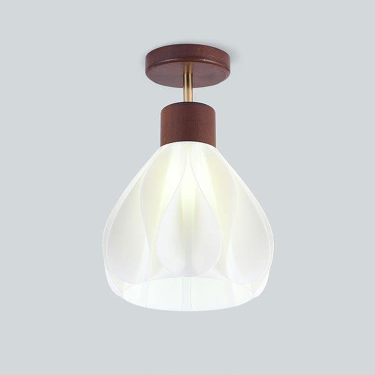 Japanische Wabi-Sabi Minimalist Log 1-Light Semi-Flush Mount Light 